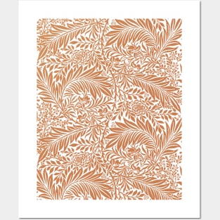 Modern Floral Pattern Terracotta Tan Colour Posters and Art